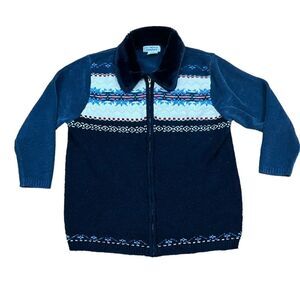 Vintage Fair Isle Full Zip Sweater Jacket
